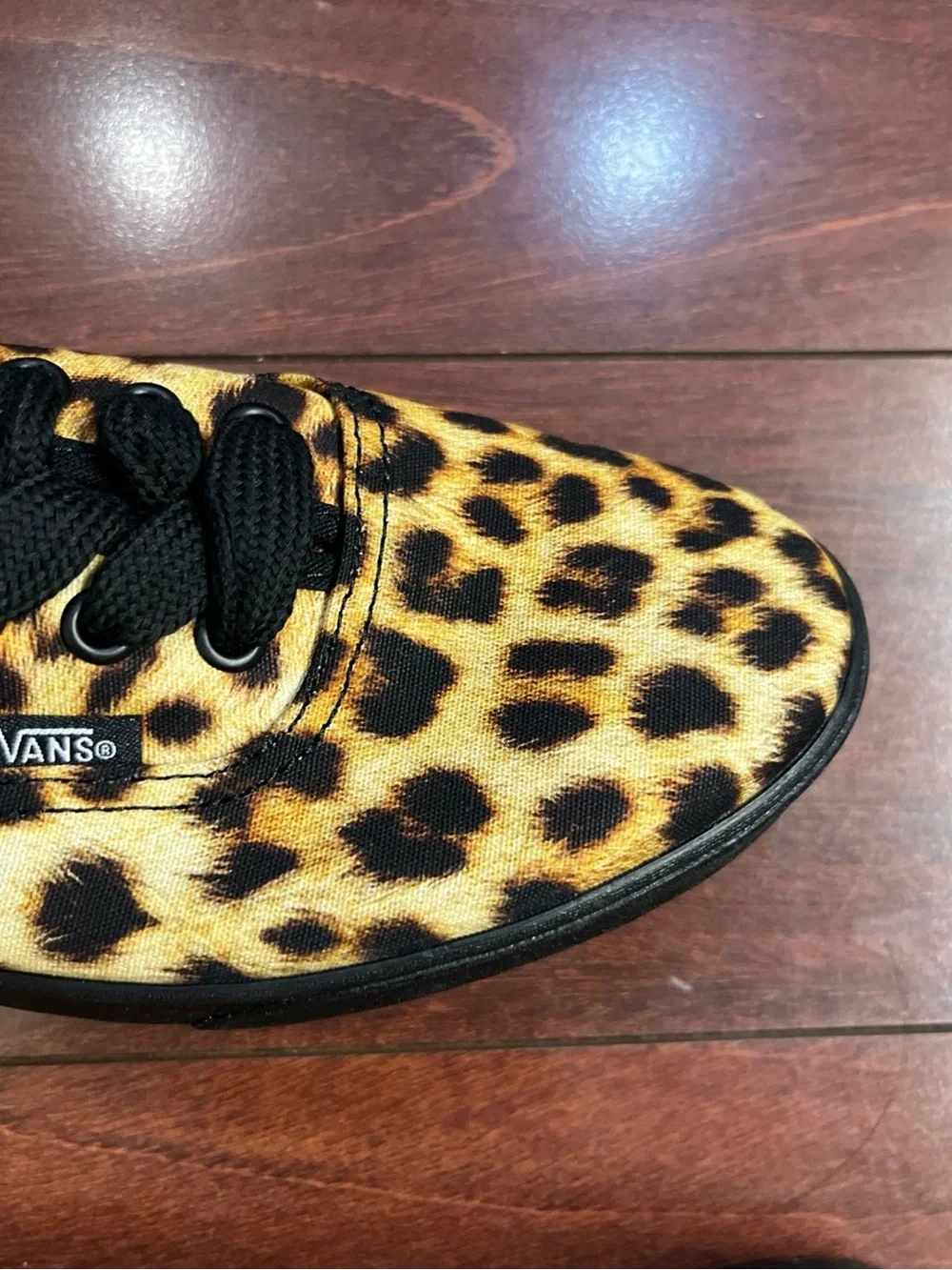 Womens 7.5 Vans Authentic Lowpro Leopard Print Low Top Shoe Sneaker New HALF BOX